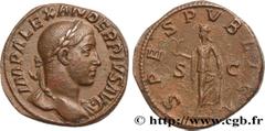Roman coins SEVERUS ALEXANDER Type : Sesterce  Date : 232  Mint name / Town : Rome  Metal : copper  Diameter : 31  mm Orientation dies : 12  h. Weight : 18,99  g. Officine : 4e  Obverse legend : IMP A