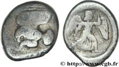 ELIDE - ELIS (OLYMPIE)(421-402 avant J.-C.) Statère ou didrachme N° v28_0051    Date : c. 460-450 AC. Nom de l'atelier : Olympie Métal : argent Diamètre : 24mm Axe des coins : 10h. Poids : 10,49g. Deg