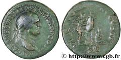 VESPASIEN(1/07/69-24/06/79)Titus Flavius Sabinus Vespasianus Sesterce, (GB, ئ 34) N° v28_0148    Date : 71 Nom de l'atelier : Rome Métal : bronze Diamètre : 34mm Axe des coins : 6h. Poids : 27,08g. De