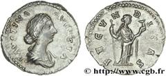 FAUSTINE JEUNE(+175)Annia Galeria FaustinaAugusta(146-175) Denier N° v28_0227    Date : 156-161 Nom de l'atelier : Rome Métal : argent Diamètre : 18,5mm Axe des coins : 12h. Poids : 3,28g. Etat de con