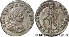 CRISPUS(1/04/317-09/326)Flavius Julius CrispusCésar(317-326) Follis ou nummus N° v28_0401    Date : 317 Nom de l'atelier : Vénétie et Istrie, Aquilée Métal : cuivre Diamètre : 21mm Axe des coins : 6h.