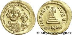 HERACLIUS et HERACLIUS CONSTANTIN(22/01/613-4/07/638) Solidus N° v28_0466    Date : 616-625 Nom de l'atelier : Constantinople Métal : or Diamètre : 21mm Axe des coins : 6h. Poids : 4,48g. Etat de cons