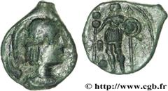 ARVERNES (Région de Clermont-Ferrand)(IIe - Ier siècles avant J.-C.) Bronze EPAD, au guerrier N° v28_0578    Date : après 52 AC. Métal : bronze Diamètre : 17,7mm Axe des coins : 10h. Poids : 1,87g. De