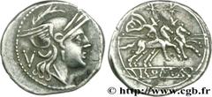 REPUBLIQUE ROMAINE - ANONYMES(211-202 avant J.-C.)Anonymes Quinaire N° v29_0052    Date : c. 208 AC. Métal : argent Diamètre : 15,5mm Axe des coins : 1h. Poids : 2,28g. Degré de rareté : R1 Etat de co