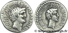 MARC ANTOINE et OCTAVE(41 avant J.-C.)Marcus Antonius, Caius Julius Cوsar Octavianus Denier N° v29_0086    Date : c. 41 AC. Nom de l'atelier : Asie, Ephèse Métal : argent Diamètre : 19mm Axe des coins