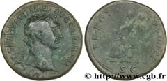 TRAJAN(27/10/97-8/08/117)Marcus Ulpius TraianusAuguste(25/01/98-8/08/117) Sesterce, (GB, ئ 35) N° v29_0166    Date : 101 Nom de l'atelier : Rome Métal : bronze Diamètre : 34,5mm Axe des coins : 6h. Po