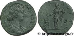 FAUSTINE JEUNE(+175)Annia Galeria FaustinaAugusta(146-175) Sesterce, (GB, ئ 30) N° v29_0238    Date : 161 Nom de l'atelier : Rome Métal : bronze Diamètre : 29,50mm Axe des coins : 7h. Poids : 21,34g. 