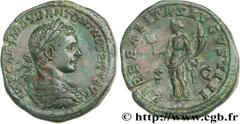 ELAGABAL(16/05/218-12/03/222)Marcus Aurelius Antoninus Sesterce, (GB, ئ 33) N° v29_0281    Date : 219 Nom de l'atelier : Rome Métal : cuivre Diamètre : 32,5mm Axe des coins : 6h. Poids : 28,65g. Degré