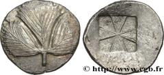 Greek Coins SICILY - SELINUS Type : Statère Date : c. 520-515 AC. Mint name / Town : Sélinonte, Sicile Metal : silver Diameter : 24 mm Weight : 8,84 g. Rarity : R2 Obverse legend : Anépigraphe Obverse