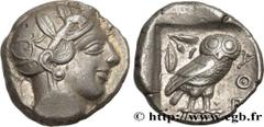 Greek Coins ATTICA - ATHENS Type : Tétradrachme Date : c. 450 AC. Mint name / Town : Athènes, Attique Metal : silver Diameter : 24,5 mm Orientation dies : 6 h. Weight : 17,11 g. Rarity : R1 Obverse le