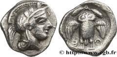 Greek Coins ATTICA - ATHENS Type : Trihemiobole Date : c. 430-415 AC. Mint name / Town : Athènes Metal : silver Diameter : 11 mm Orientation dies : 9 h. Weight : 0,98 g. Rarity : R1 Obverse legend : A