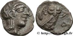 Greek Coins ATTICA - ATHENS Type : Obole Date : c. 430 AC. Mint name / Town : Athènes, Attique Metal : silver Diameter : 9 mm Orientation dies : 9 h. Weight : 0,68 g. Rarity : R2 Obverse legend : Anép