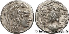 Greek Coins ATTICA - ATHENS Type : Tétradrachme stéphanophore Date : c. 111-110 AC. Mint name / Town : Athènes, Attique Metal : silver Diameter : 29,5 mm Orientation dies : 12 h. Weight : 16,63 g. Rar
