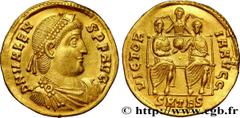 Roman Coins VALENS Type : Solidus Date : 364 Mint name / Town : Thessalonique Metal : gold Diameter : 21,5 mm Orientation dies : 11 h. Weight : 4,48 g. Rarity : R2 Obverse legend : D N VALEN-S P F AVG