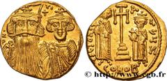 Byzantine Coins CONSTANS II, CONSTANTINE IV, HERACLIUS and TIBERIUS Type : Solidus Date : 661-663 Mint name / Town : Constantinople Metal : gold Diameter : 19,5 mm Orientation dies : 6 h. Weight : 4,3