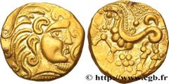 Celtic Coins PARISII (Area of Paris) Type : Statère d'or, classe II Date : c. 60-52 AC. Mint name / Town : Paris (75) Metal : gold Diameter : 21 mm Orientation dies : 3 h. Weight : 7,33 g. Rarity : R2