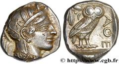 Greek Coins ATTICA - ATHENS Type : Tétradrachme Date : c. 430 AC. Mint name / Town : Athènes Metal : silver Diameter : 22 mm Orientation dies : 9 h. Weight : 17,23 g. Obverse legend : Anépigraphe Obve