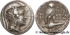Greek Coins ATTICA - ATHENS Type : Tétradrachme stéphanophore Date : c. 130-129 AC. Mint name / Town : Athènes, Attique Metal : silver Diameter : 30 mm Orientation dies : 11 h. Weight : 16,46 g. Rarit