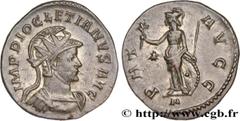 Roman coins DIOCLETIAN Type : Aurelianus Date : début - 1er mars Date : 293 Mint name / Town : Lyon Metal : billon Millesimal fineness : 50 ‰ Diameter : 22 mm Orientation dies : 6 h. Weight : 3,43 g. 
