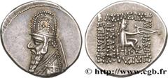Greek Coins PARTHIA - PARTHIAN KINGDOM - MITHRADATES II Type : Drachme  Date : c. 100-88 AC.  Mint name / Town : Rhagae  Metal : silver  Diameter : 18,5  mm Orientation dies : 12  h. Weight : 4,22  g.