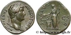 Roman coins HADRIAN Type : Sesterce  Date : 138  Mint name / Town : Rome  Metal : bronze  Diameter : 32,5  mm Orientation dies : 6  h. Weight : 25,23  g. Rarity : R2  Officine : 5e  Obverse legend : H