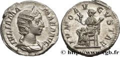 Roman coins JULIA MAMAEA Type : Denier  Date : 222  Mint name / Town : Rome  Metal : silver  Millesimal fineness : 500  ‰ Diameter : 20  mm Orientation dies : 12  h. Weight : 3,37  g. Rarity : R1  Off