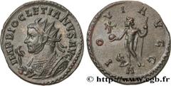Roman coins DIOCLETIAN Type : Aurelianus  Date : printemps 290 - 291  Date : 290-291  Mint name / Town : Lyon  Metal : billon  Millesimal fineness : 50  ‰ Diameter : 22,5  mm Orientation dies : 2  h. 