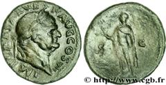 VESPASIEN(1/07/69-24/06/79)Titus Flavius Sabinus Vespasianus As, (MB, ئ 27) N° v31_0192    Date : 76 Nom de l'atelier : Rome Métal : cuivre Diamètre : 27mm Axe des coins : 6h. Poids : 10,93g. Degré de