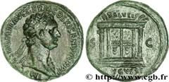 DOMITIEN(12/69-18/09/96)Titus Flavius Domitianus Auguste(13/09/81-18/09/96) As, (MB, ئ 27) N° v31_0210    Date : 85 Nom de l'atelier : Rome Métal : cuivre Diamètre : 26,5mm Axe des coins : 6h. Poids :