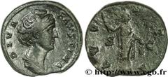 FAUSTINE MERE(+141)Annia Galeria FaustinaConsécration d'Antonin le Pieux Dupondius, (MB, ئ 25) N° v31_0286    Date : c. après 147 Nom de l'atelier : Rome Métal : cuivre Diamètre : 25mm Axe des coins :