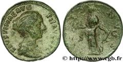 FAUSTINE JEUNE(+175)Annia Galeria FaustinaAugusta(146-175) Sesterce, (GB, ئ 32) N° v31_0311    Date : 148-152 Nom de l'atelier : Rome Métal : cuivre Diamètre : 31,5mm Axe des coins : 12h. Poids : 25,0