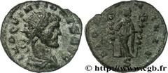QUINTILLE(08-10 ou 11/270)Marcus Aurelius Claudius Quintillus Antoninien N° v31_0467    Date : 270 Nom de l'atelier : Italie, Milan Métal : billon Diamètre : 18,5mm Axe des coins : 12h. Poids : 3,62g.