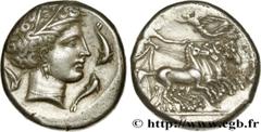 Greek Coins SICILY - SICULO-PUNIC - LILYBAION Type : Tétradrachme Date : c. 330-305 AC. Mint name / Town : Céphaloédium, Sicile Metal : silver Diameter : 26 mm Orientation dies : 9 h. Weight : 16,32 g