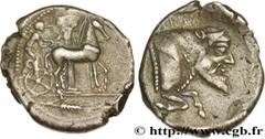 Greek Coins SICILY - GELA Type : Tétradrachme Date : c. 465-450 AC. Mint name / Town : Géla, Sicile Metal : silver Diameter : 28,5 mm Orientation dies : 3 h. Weight : 16,75 g. Rarity : R1 Obverse lege