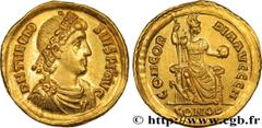 Roman coins THEODOSIUS I Type : Solidus Date : 382-383 Mint name / Town : Constantinople Metal : gold Millesimal fineness : 1000 ‰ Diameter : 21 mm Orientation dies : 12 h. Weight : 4,45 g. Rarity : R