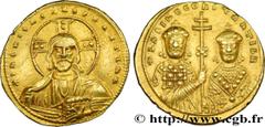 Byzantine coins BASIL II and CONSTANTINE VIII Type : Histamenon Nomisma Date : 977 Mint name / Town : Constantinople Metal : gold Millesimal fineness : 1.000 ‰ Diameter : 19,5 mm Orientation dies : 6 