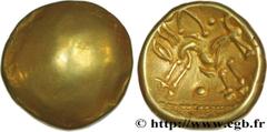 Celtic coins AMBIANI (Area of Amiens) Type : Statère d'or uniface Date : c. 60-50 AC. Mint name / Town : Amiens (80) Metal : gold Diameter : 16 mm Weight : 6,16 g. Rarity : R1 Obverse legend : Anépigr