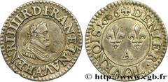 Royal coins HENRY IV Type : Essai d’argent du denier tournois, 1er type de Paris (légende française) Date : 1606 Mint name / Town : Paris Metal : copper Diameter : 17 mm Orientation dies : 6 h. Weight
