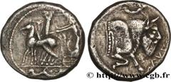 Greek Coins SICILY - GELA Type : Tétradrachme  Date : c. 465-450 AC  Mint name / Town : Géla, Sicile  Metal : silver  Diameter : 27  mm Orientation dies : 1  h. Weight : 16,46  g. Rarity : R2  Obverse