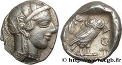 Greek Coins ATTICA - ATHENS Type : Tétradrachme  Date : c. 440-430 AC.  Mint name / Town : Athènes, Attique  Metal : silver  Diameter : 26  mm Orientation dies : 10  h. Weight : 17,17  g. Obverse lege