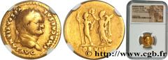 Roman coins VESPASIAN Type : Aureus  Date : 77-78  Mint name / Town : Rome  Metal : gold  Millesimal fineness : 1000  ‰ Diameter : 18,5  mm Orientation dies : 6  h. Weight : 7,09  g. Rarity : R2  Obve