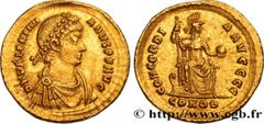 Roman coins VALENTINIAN II Type : Solidus  Date : 388-392  Mint name / Town : Constantinople  Metal : gold  Diameter : 21,5  mm Orientation dies : 12  h. Weight : 4,41  g. Rarity : R2  Officine : 5e  