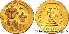 Byzantine coins HERACLIUS and HERACLIUS CONSTANTINE Type : Solidus  Date : 613-616  Mint name / Town : Constantinople  Metal : gold  Millesimal fineness : 1.000  ‰ Diameter : 21  mm Orientation dies :