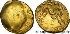 Celtic coins AMBIANI (Area of Amiens) Type : Statère d'or uniface  Date : c. 60-50 AC.  Mint name / Town : Amiens (80)  Metal : gold  Diameter : 18,5  mm Weight : 6,40  g. Rarity : R1  Obverse legend 