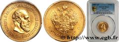 World coins RUSSIA - ALEXANDER III Type : 5 Rouble  Date : 1887  Mint name / Town : Saint-Petersbourg  Quantity minted : 3261000  Metal : gold  Millesimal fineness : 900  ‰ Diameter : 21,2  mm Orienta