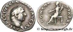 Roman coins VITELLIUS Type : Denier  Date : mai - juillet  Date : 69  Mint name / Town : Rome  Metal : silver  Millesimal fineness : 800  ‰ Diameter : 16,5  mm Orientation dies : 6  h. Weight : 3,44  