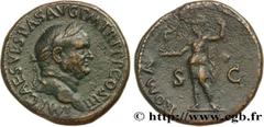 Roman coins VESPASIAN Type : Sesterce  Date : 71  Mint name / Town : Rome  Metal : bronze  Diameter : 32,5  mm Orientation dies : 6  h. Weight : 26,75  g. Rarity : R1  Obverse legend : IMP CAES VESPAS