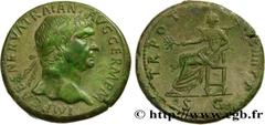 Roman coins TRAJANUS Type : Sesterce  Date : 101  Mint name / Town : Rome  Metal : bronze  Diameter : 33,5  mm Orientation dies : 5  h. Weight : 25,67  g. Officine : 2e  Obverse legend : IMP CAES NERV