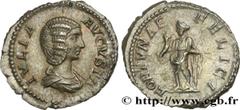 Roman coins JULIA DOMNA Type : Denier  Date : 210  Mint name / Town : Rome  Metal : silver  Millesimal fineness : 550  ‰ Diameter : 18,5  mm Orientation dies : 6  h. Weight : 3,36  g. Officine : 6e  O