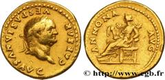 Roman coins VESPASIAN Type : Aureus  Date : 78-79  Mint name / Town : Rome  Metal : gold  Millesimal fineness : 900  ‰ Diameter : 19,5  mm Orientation dies : 6  h. Weight : 7,25  g. Rarity : R1  Obver